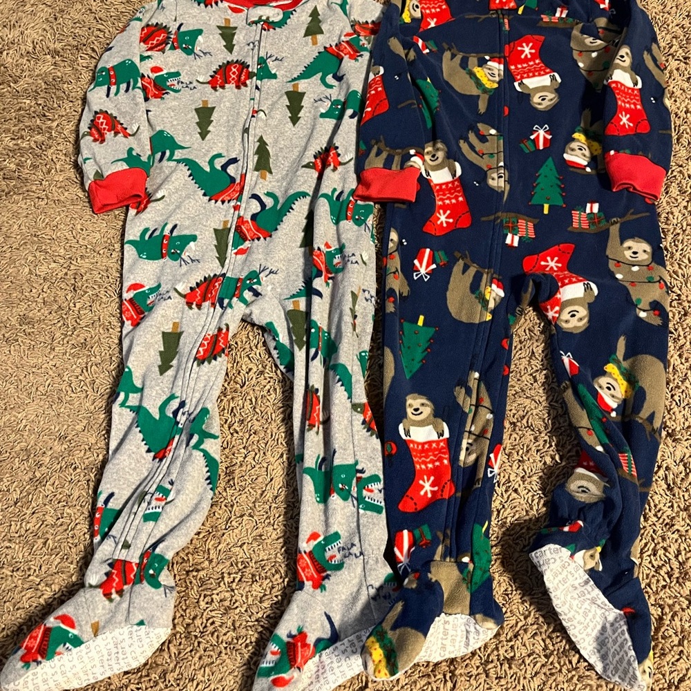 Carter's Kids Christmas zip up Pajamas